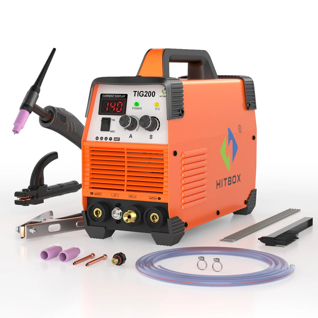 HITBOX TIG200 3 in 1 Welding Machine MMA ARC HF TIG IGBT Inverter Stick Welder Machine Arc Force Hot Start for Outdoor Home DIY - Velvet Haven