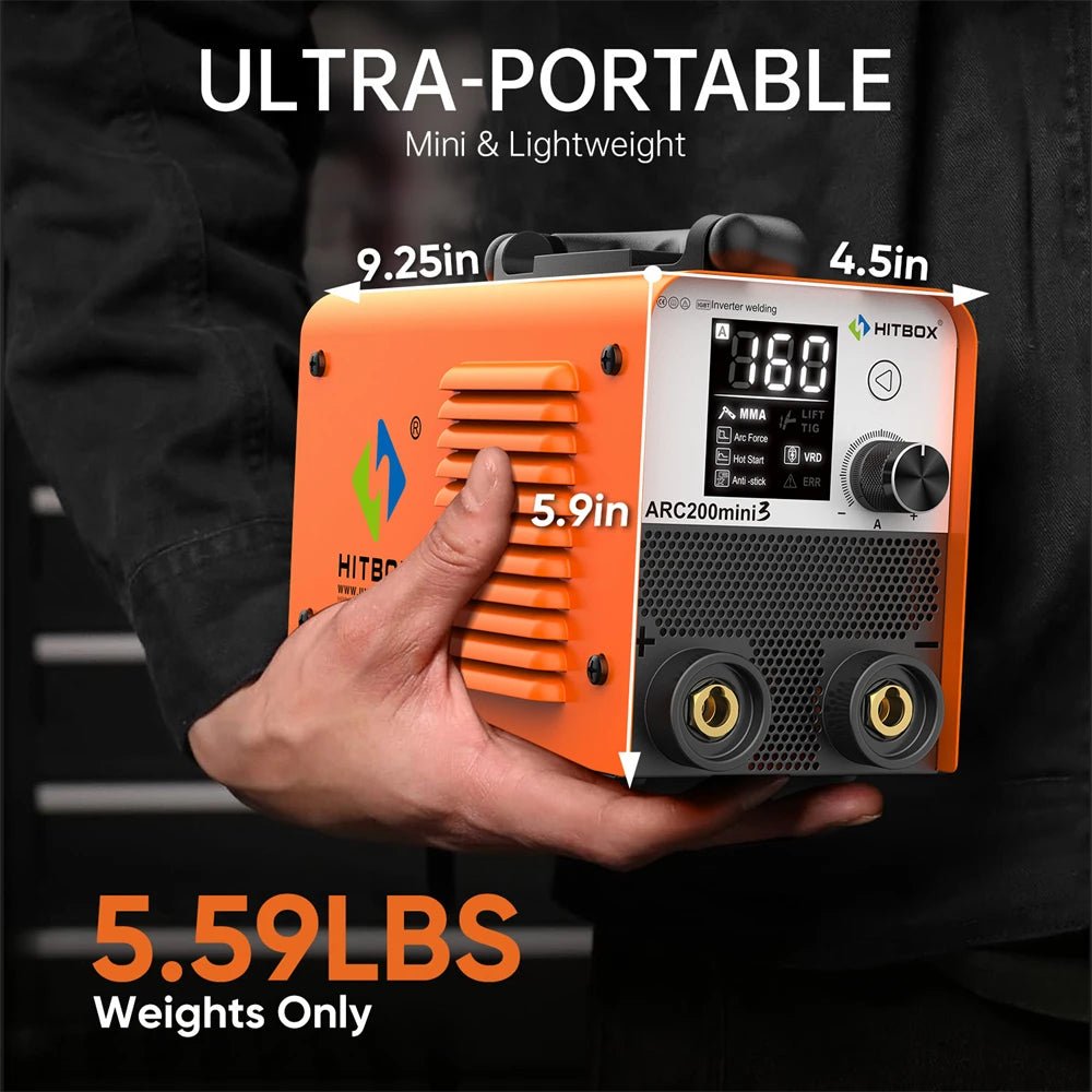 HITBOX Ultra-MIni Stick Welder 2 in 1 ARC MMA Lift TIG Portable Inverter Welding Machine Large Screen Hot Start Anti-stick Arc Force Electric Soldering Equipment 110V - Velvet Haven