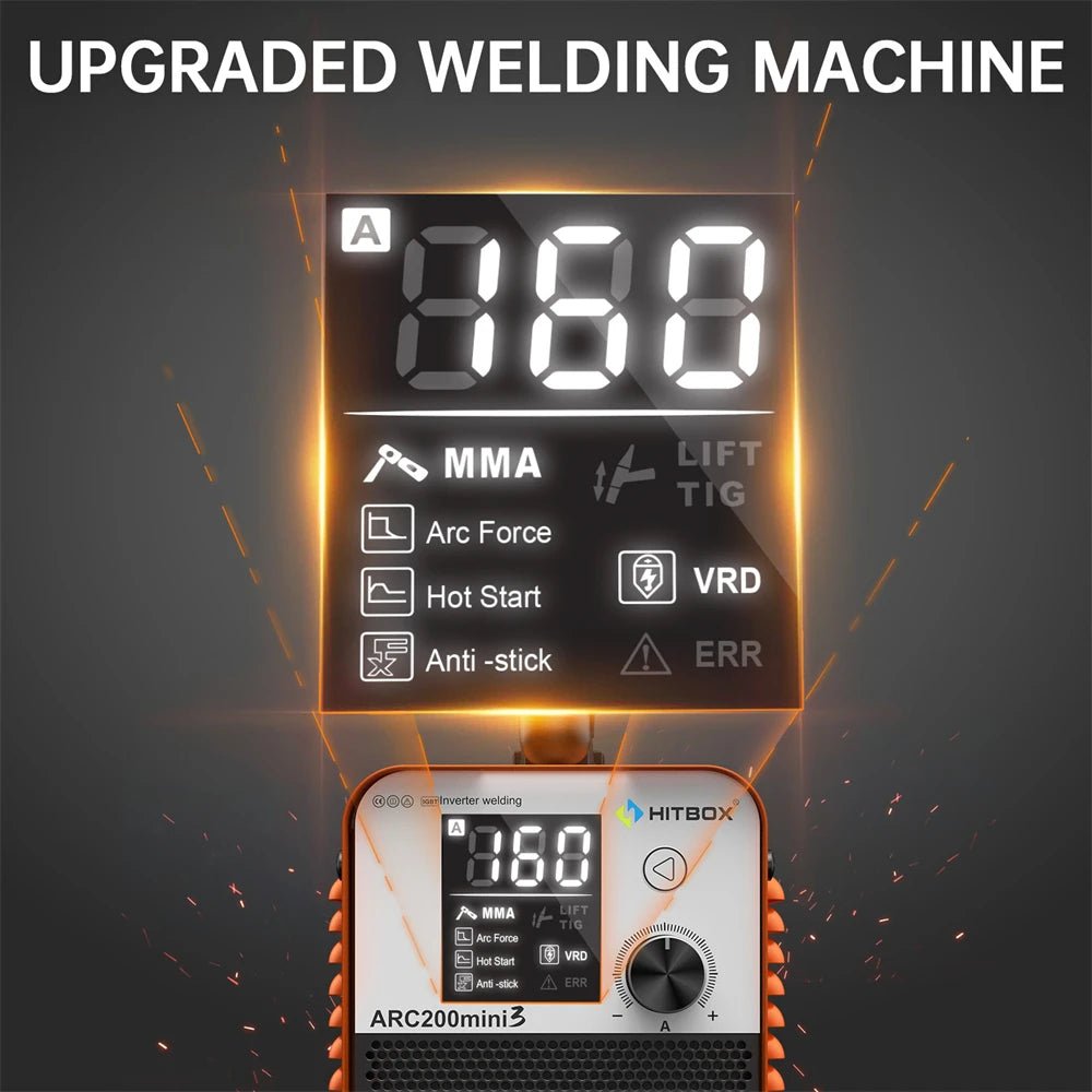 HITBOX Ultra-MIni Stick Welder 2 in 1 ARC MMA Lift TIG Portable Inverter Welding Machine Large Screen Hot Start Anti-stick Arc Force Electric Soldering Equipment 110V - Velvet Haven