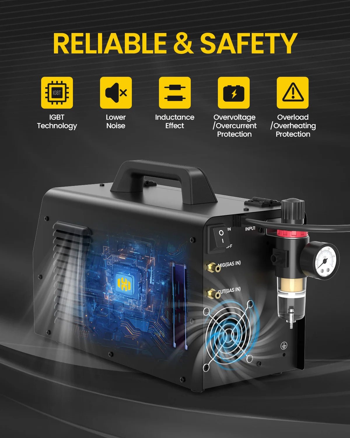 HZXVOGEN HVM270 6 In 1 Combo Plasma Cutter Welder Dual Voltage 110V/220V Synergic Gas/Gasless MIG Spot MIG HF TIG MMA Stick Air Plasma Cutting Machine Multi Process IGBT Welding Cutting Equipment - Velvet Haven