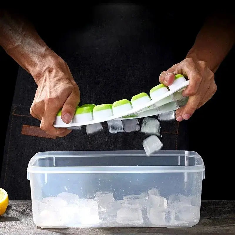 Ice Cube Tray Mold with Lid Silicone Square 14 Cube Easy Release Ice Cube Molds Summer Kitchen Bar DIY Iced Cocktail Freeze Tool - Velvet Haven