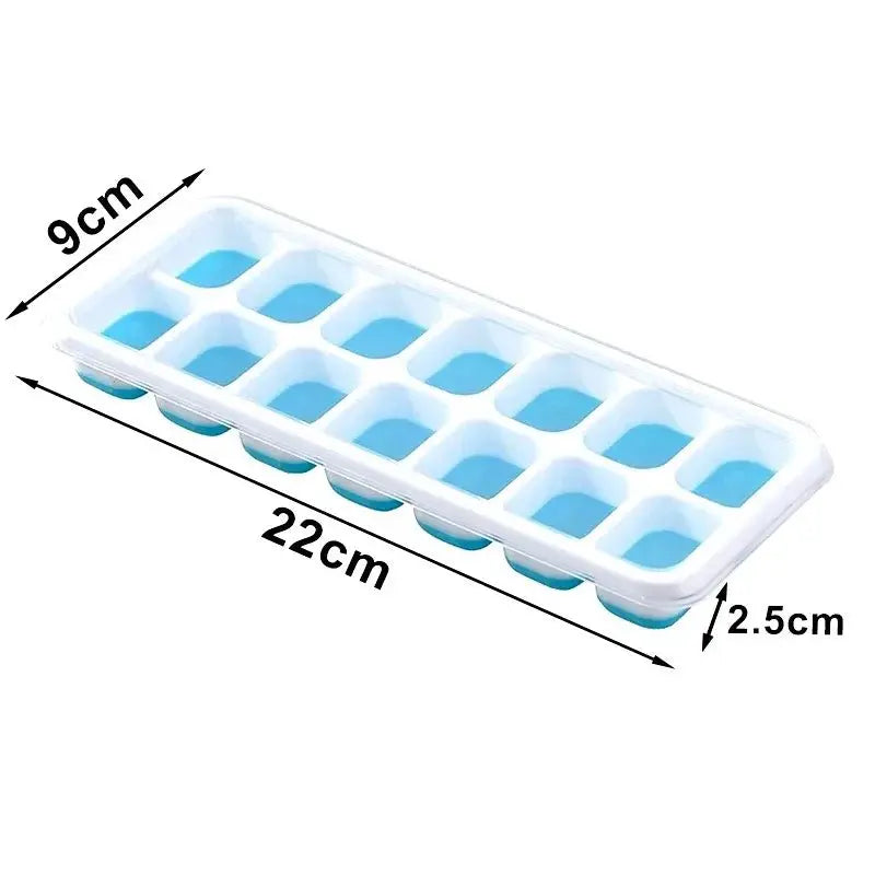 Ice Cube Tray Mold with Lid Silicone Square 14 Cube Easy Release Ice Cube Molds Summer Kitchen Bar DIY Iced Cocktail Freeze Tool - Velvet Haven