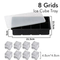 Ice Cube Tray Silicone Ice Ball Freezer Mold Square Ice Cube Maker with Lid 4/6/8 Grids for Whiskey Cocktail Coffee Accessories - Velvet Haven