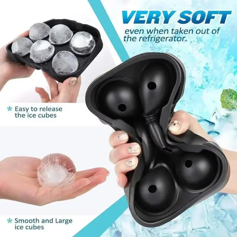 Ice Cube Tray Silicone Ice Ball Freezer Mold Square Ice Cube Maker with Lid 4/6/8 Grids for Whiskey Cocktail Coffee Accessories - Velvet Haven