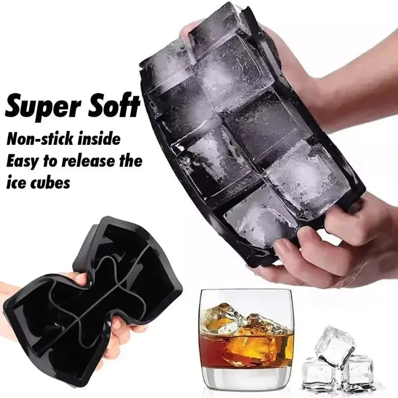 Ice Cube Tray Silicone Ice Ball Freezer Mold Square Ice Cube Maker with Lid 4/6/8 Grids for Whiskey Cocktail Coffee Accessories - Velvet Haven