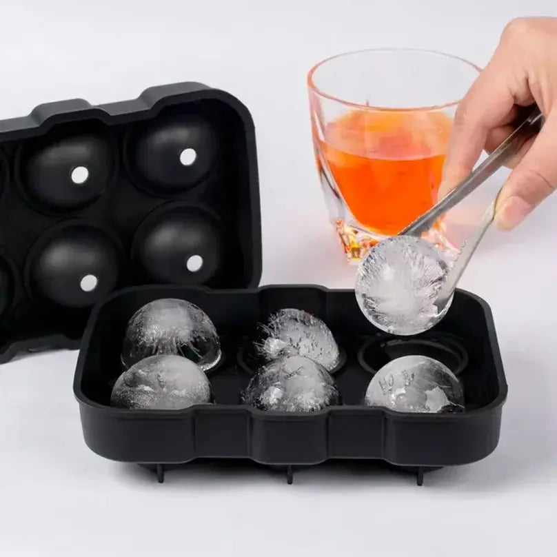 Ice Cube Tray Silicone Ice Ball Freezer Mold Square Ice Cube Maker with Lid 4/6/8 Grids for Whiskey Cocktail Coffee Accessories - Velvet Haven