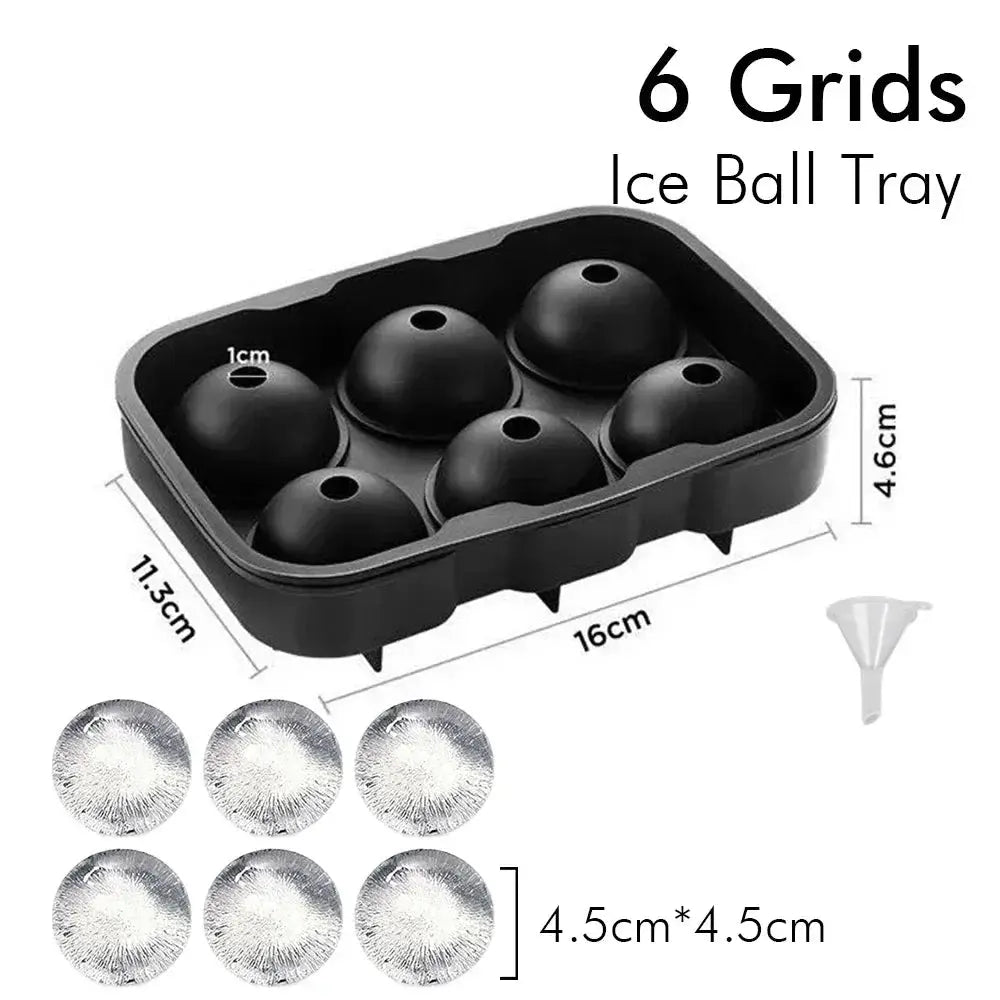 Ice Cube Tray Silicone Ice Ball Freezer Mold Square Ice Cube Maker with Lid 4/6/8 Grids for Whiskey Cocktail Coffee Accessories - Velvet Haven