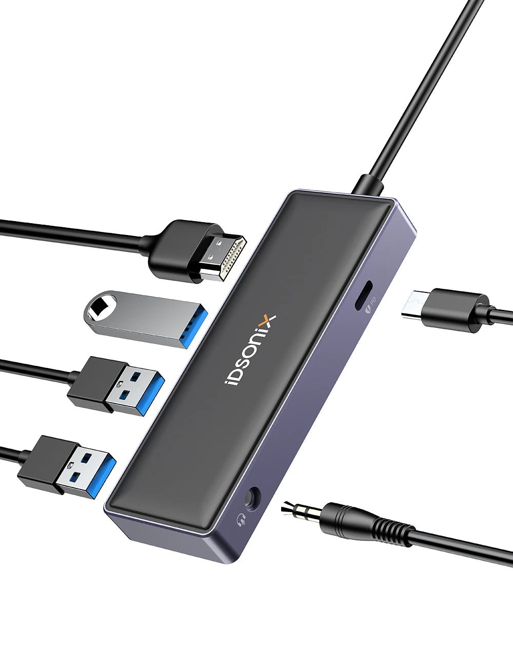 iDsonix Type C USB 3.0 HUB 15 in 1 Docking Station Multiport Adapter with HDMI 4K@60Hz PD100W Gigabit Ethernet SD/TF Card Reader - Velvet Haven