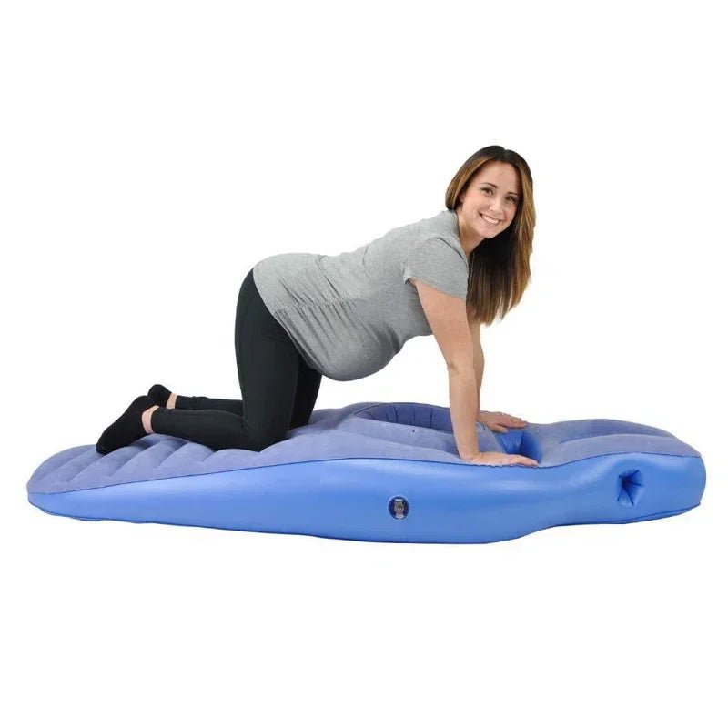 Inflatable pregnancy pillow with belly support for comfortable sleeping and relaxation