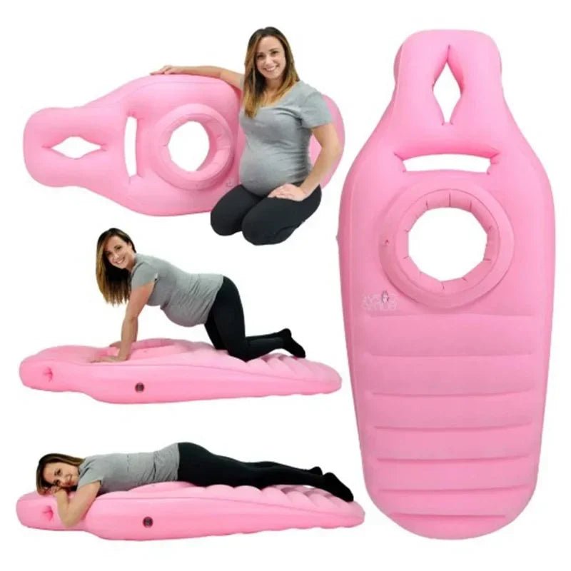 Inflatable pregnancy pillow with belly support for comfortable sleeping and relaxation