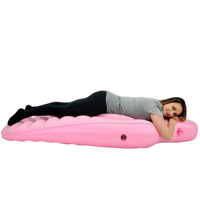 Inflatable pregnancy pillow with belly support for comfortable sleeping and relaxation