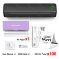 Inkless Portable A4 Thermal Printer Bluetooth PDF Excel Word Document Printing Machine Paper Roll For Office Work Home School - Velvet Haven
