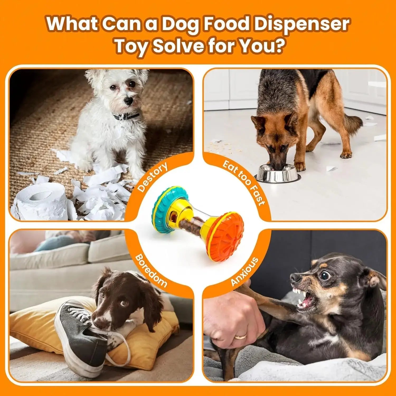 Interactive Dog Puzzle Toys for Boredom, Dogs Enrichment Toy to Keep Them Busy, Treat Dispensing Slow Feeder - Velvet Haven