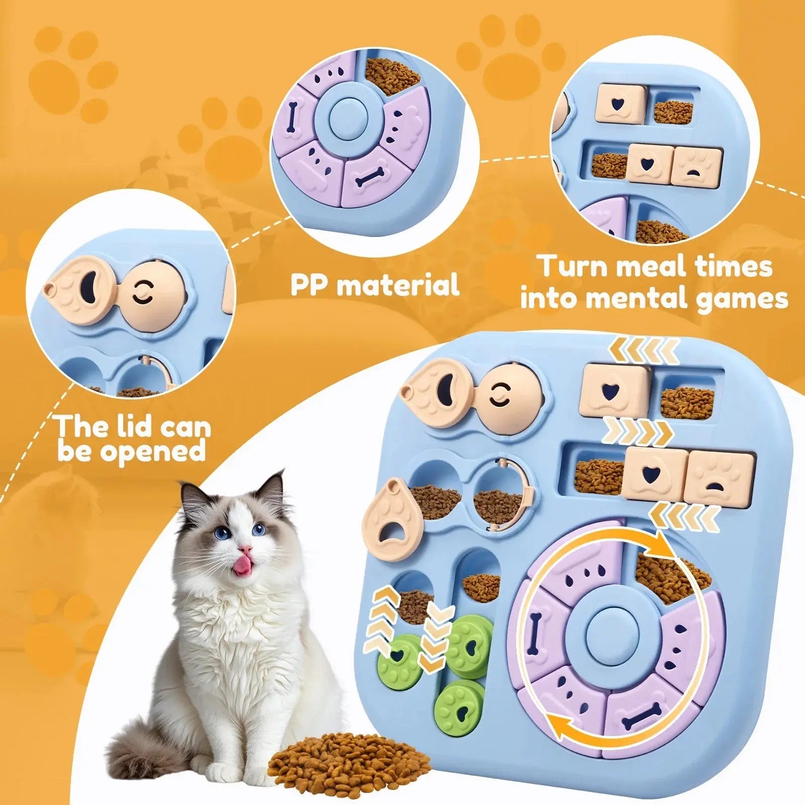 Interactive Dog Puzzle Toys Plastic Treat Dispensing Slow Feeder with Non Slip Base Dog Mental Stimulation Toys Pet Supplies - Velvet Haven