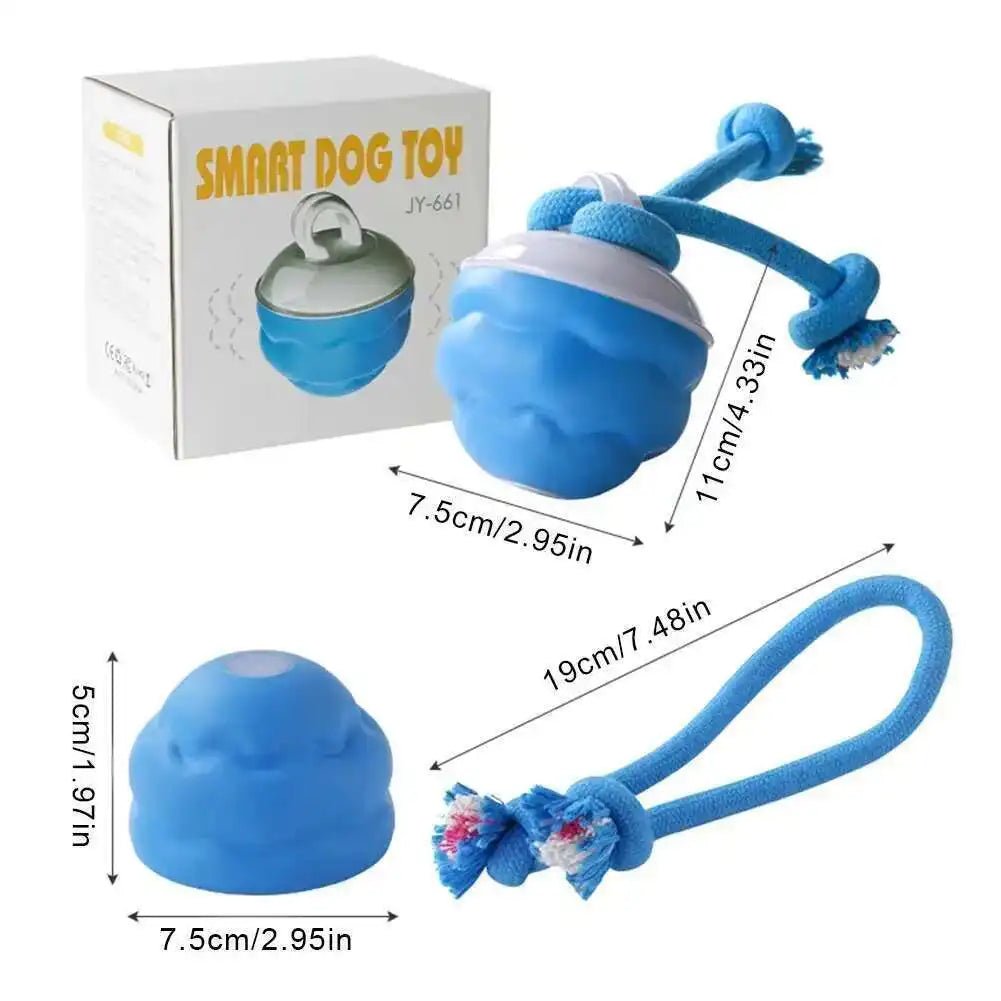 Interactive Dog Toys Smart Rolling Ball With Rope Motion Activated Automatic Moving Squeaky Dog Training Puppy Chew Toy Balls - Velvet Haven