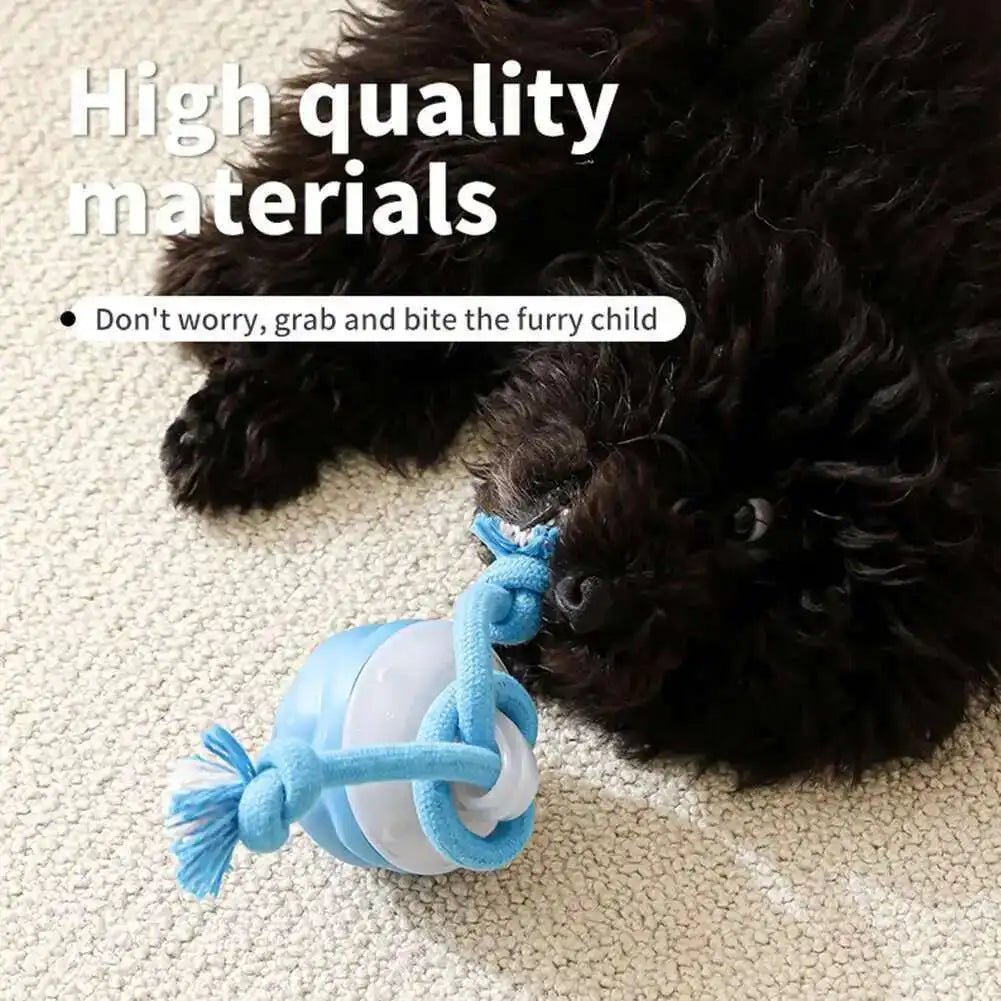 Interactive Dog Toys Smart Rolling Ball With Rope Motion Activated Automatic Moving Squeaky Dog Training Puppy Chew Toy Balls - Velvet Haven
