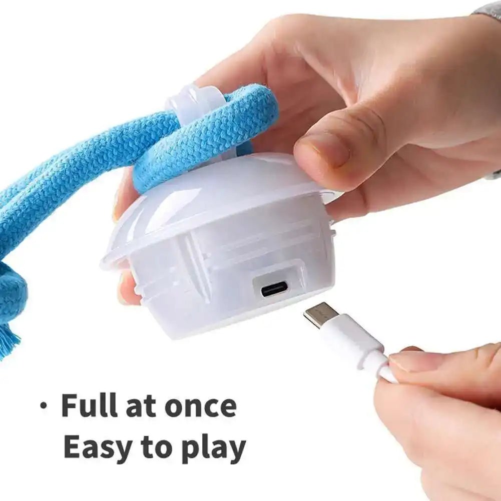 Interactive Dog Toys Smart Rolling Ball With Rope Motion Activated Automatic Moving Squeaky Dog Training Puppy Chew Toy Balls - Velvet Haven