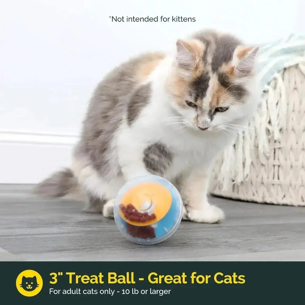 IQ Treat Ball Dog Treat Dispenser Toy Ball Interactive Dog Toy - 3' Dog Food Toy Stimulation Pet Cat Leakage Toy Slow Feeder - Velvet Haven