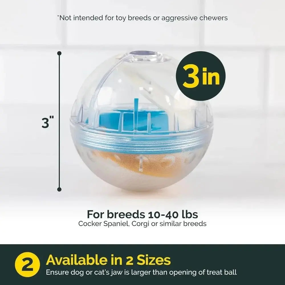 IQ Treat Ball Dog Treat Dispenser Toy Ball Interactive Dog Toy - 3' Dog Food Toy Stimulation Pet Cat Leakage Toy Slow Feeder - Velvet Haven