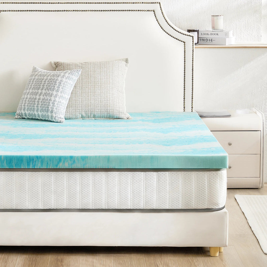 JHK 2-3 Inch Memory Foam Mattress Topper Queen Size Thick Gel Cooling Mattress Soft and Breathable Bed Topper Bedroom Furniture - Velvet Haven