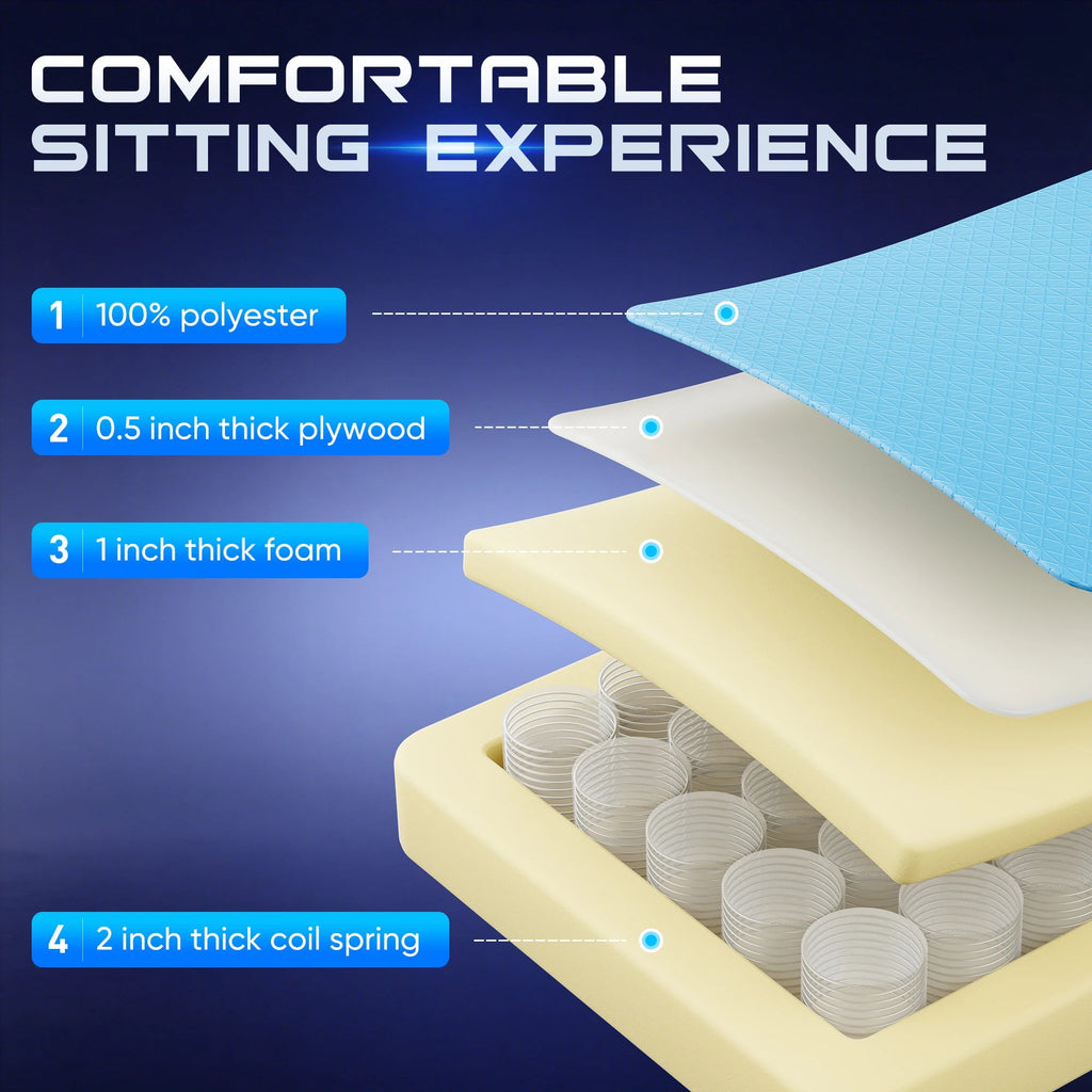 JHK Ergonomic Computer Gaming Chair Height Adjustable 360° Swivel with Headrest Lumbar Support Linkage Armrests For Office Home - Velvet Haven