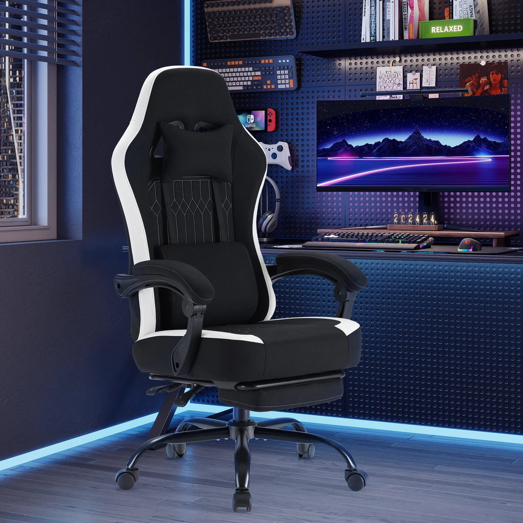 JHK Ergonomic Computer Gaming Chair Height Adjustable 360° Swivel with Headrest Lumbar Support Linkage Armrests For Office Home - Velvet Haven