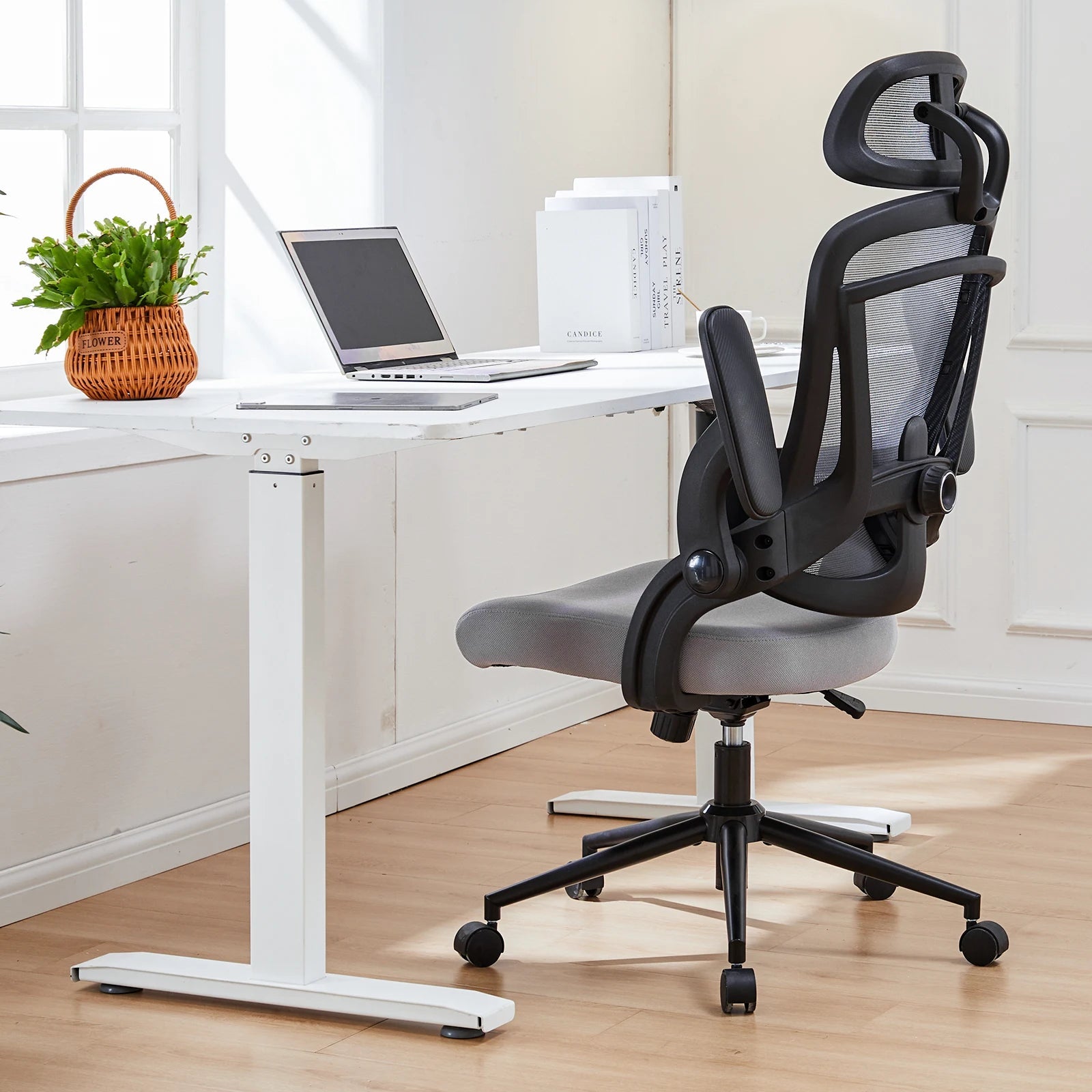 JHK Ergonomic Mesh Adjustable Lumbar Support Office Chair 120°Tilt High Back Comfortable Computer Chair with Soft Flip Up Arms - Velvet Haven