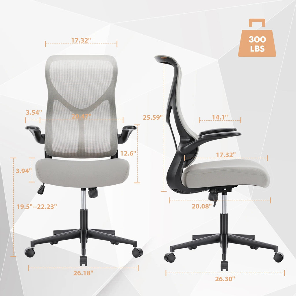 JHK Ergonomic Mesh Lumbar Support Office Desk Computer Chair High Back Swivel Rolling Gaming Chairs With Wheels And Flip-up Arms - Velvet Haven