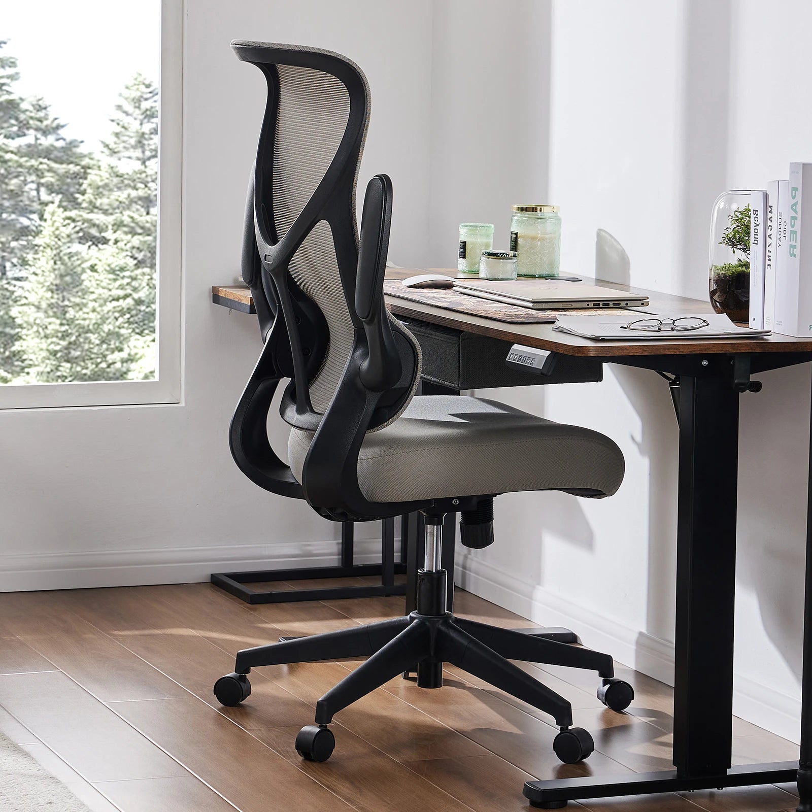 JHK Ergonomic Mesh Lumbar Support Office Desk Computer Chair High Back Swivel Rolling Gaming Chairs With Wheels And Flip-up Arms - Velvet Haven