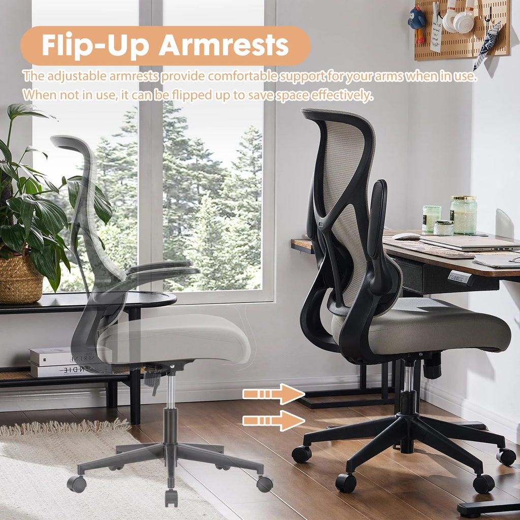 JHK Ergonomic Mesh Lumbar Support Office Desk Computer Chair High Back Swivel Rolling Gaming Chairs With Wheels And Flip-up Arms - Velvet Haven