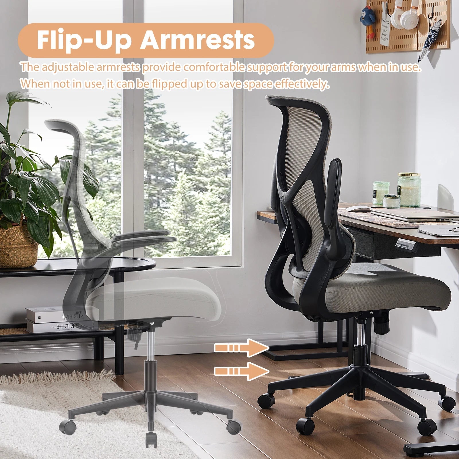 JHK Ergonomic Mesh Lumbar Support Office Desk Computer Chair High Back Swivel Rolling Gaming Chairs With Wheels And Flip-up Arms - Velvet Haven