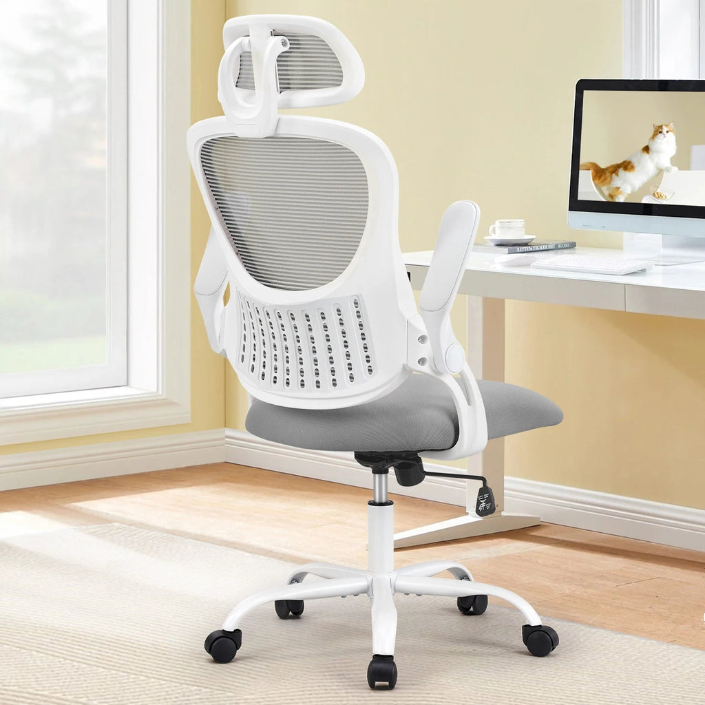 JHK Mesh Ergonomic Office Computer Desk Chair Flip-up Arms Adjustable Headrests Comfortable Lumbar Support For Home Office - Velvet Haven