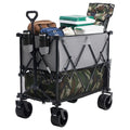 JHK Outdoor Double Decker Wagons Cart 440 lbs Large Capacity Collapsible Foldable Garden Beach Cart for Grocery Garden Camping - Velvet Haven