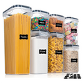 Kitchen 7pcs Food Containers Set BPA Free Plastic Airtight Storage Box With 10stickers and Pen - Velvet Haven