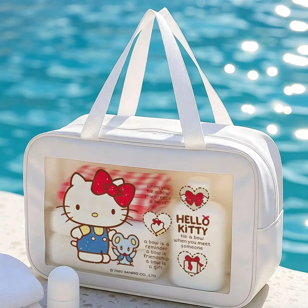 Kuromi Sanrio Waterproof Storage Bag Travel Storage Large Capacity Visible Portable Skincare Makeup Washbag Makeup Bag - Velvet Haven