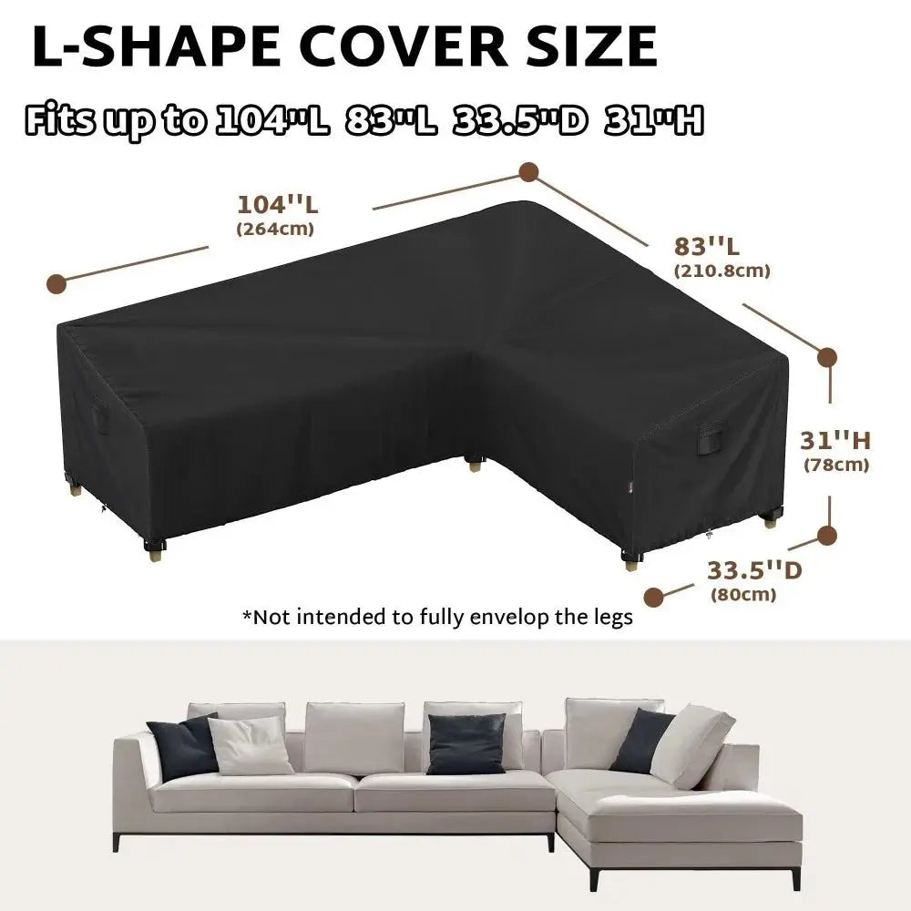 L-Shaped Patio Sofa Cover, Waterproof & Weatherproof for Multiple Sizes - Velvet Haven
