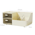 Large Capacity Multifunctional Desk Organizer with 2 Transparent Drawers, Desktop Office Supplies Storage Pen Holder for School - Velvet Haven