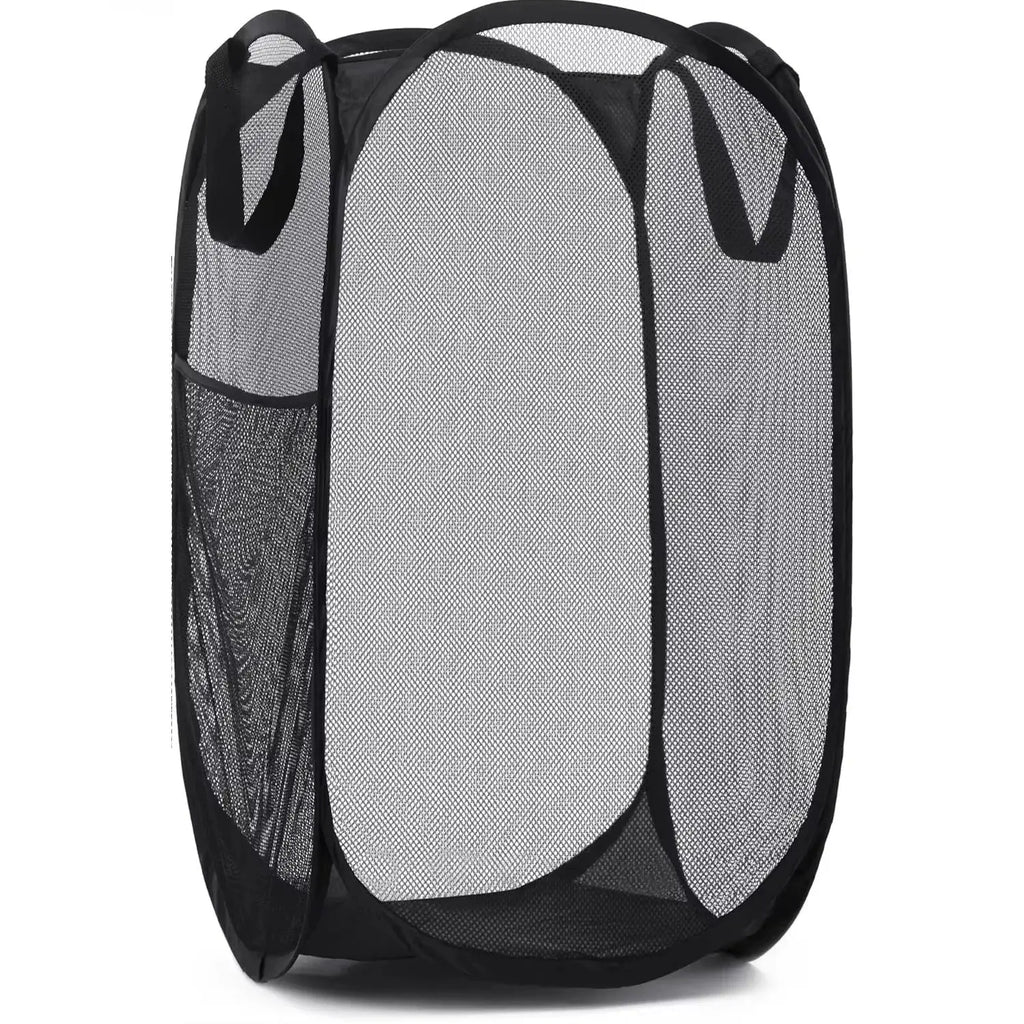 Large Laundry Basket Collapsible Mesh Pop Up Laundry Hamper Side Pocket Breathable Clothes Storage Laundry Storage Organization - Velvet Haven