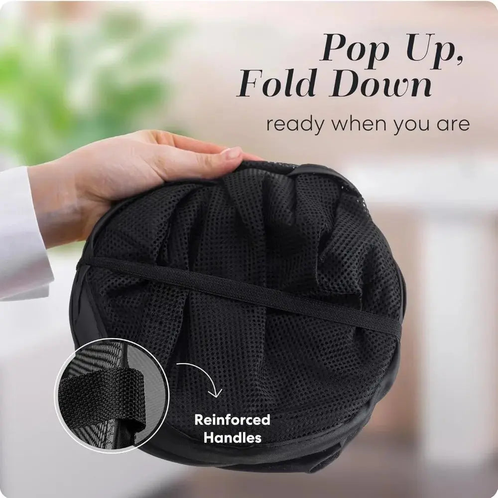 Large Laundry Basket Collapsible Mesh Pop Up Laundry Hamper Side Pocket Breathable Clothes Storage Laundry Storage Organization - Velvet Haven