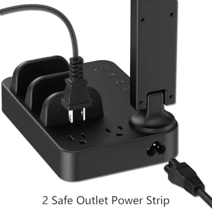 LED Desk Lamp, Touch Cotrol Small Table Lamp with 3 USB C Charger, 2 AC Power Outlet, 3 Light Modes, 3 Level Brightness and 1H - Velvet Haven