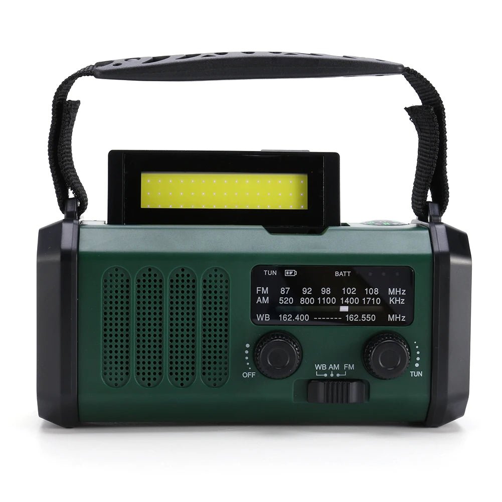 LED Emergency Power Bank AM/FM/WB 10000mAh Hand Crank Radio Flashlight Reading Lamp Emergency Radio Handcrank Solar with Compass - Velvet Haven