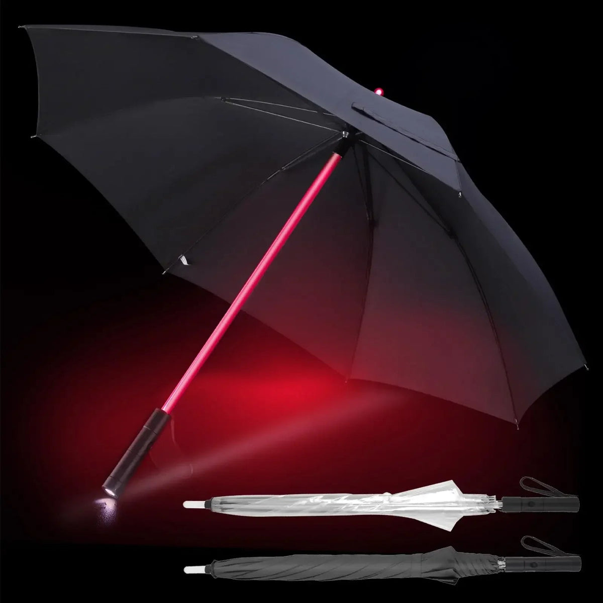 LED Light Up Umbrella with Flashlight Handle, 122 cm Canopy - Velvet Haven