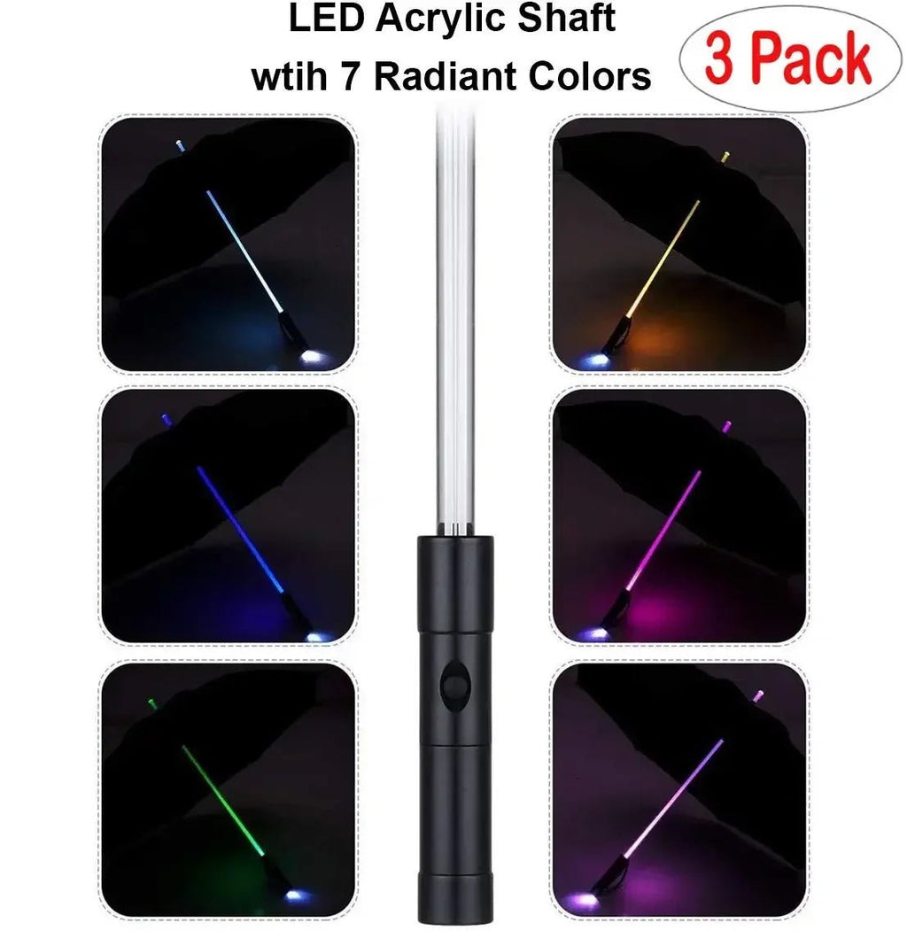 LED Light Up Umbrella with Flashlight Handle, 122 cm Canopy - Velvet Haven