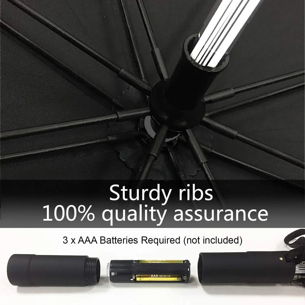 LED Light Up Umbrella with Flashlight Handle, 122 cm Canopy - Velvet Haven