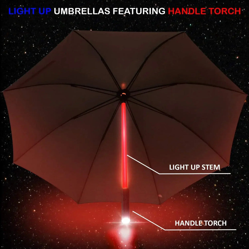 LED Light Up Umbrella with Flashlight Handle, 122 cm Canopy - Velvet Haven