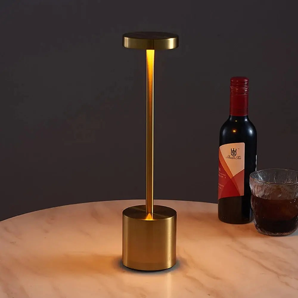 LED Table Lamp Hotel Wireless Rechargeable Desk Lamp Touch Switch Table Lamp Metal Retrolight for Bedroom Living Room Restaurant - Velvet Haven