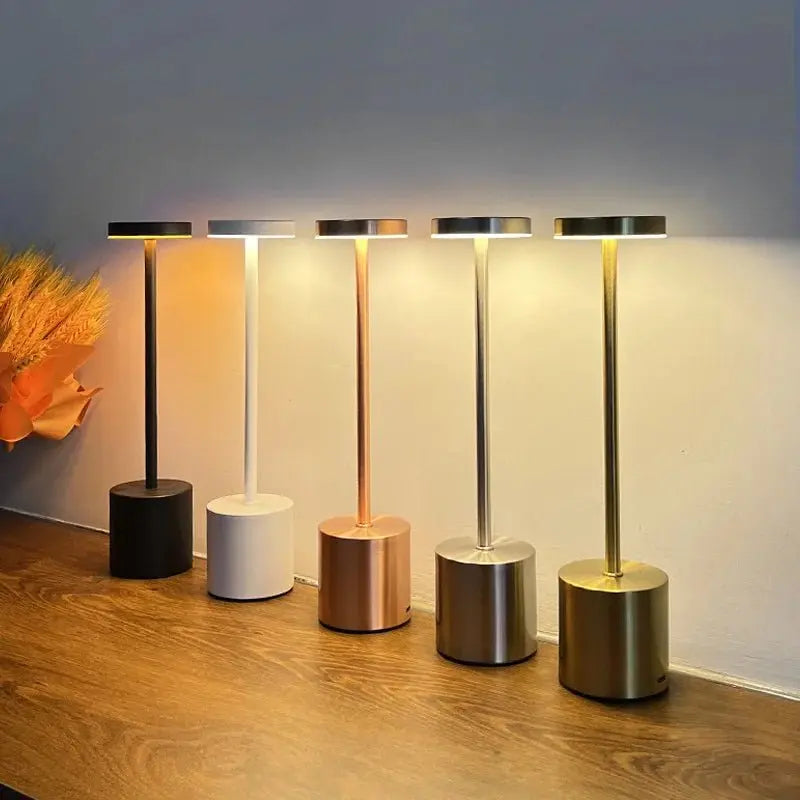 LED Table Lamp Hotel Wireless Rechargeable Desk Lamp Touch Switch Table Lamp Metal Retrolight for Bedroom Living Room Restaurant - Velvet Haven
