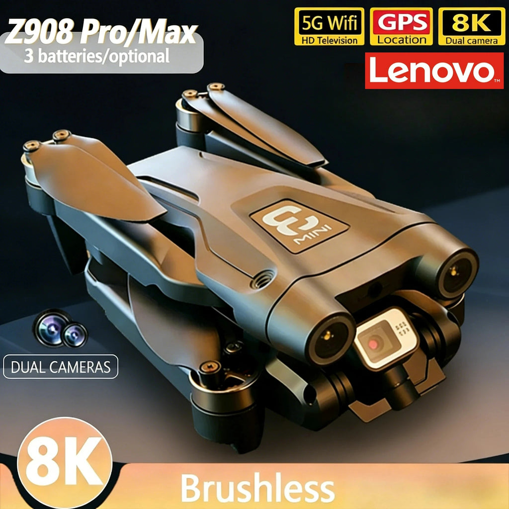 Lenovo Z908 Pro max Drone 4K Professional HD Dual Camera Dron Brushless Motor 5G WIFI FPV RC Quadcopter Helicopter Toys - Velvet Haven