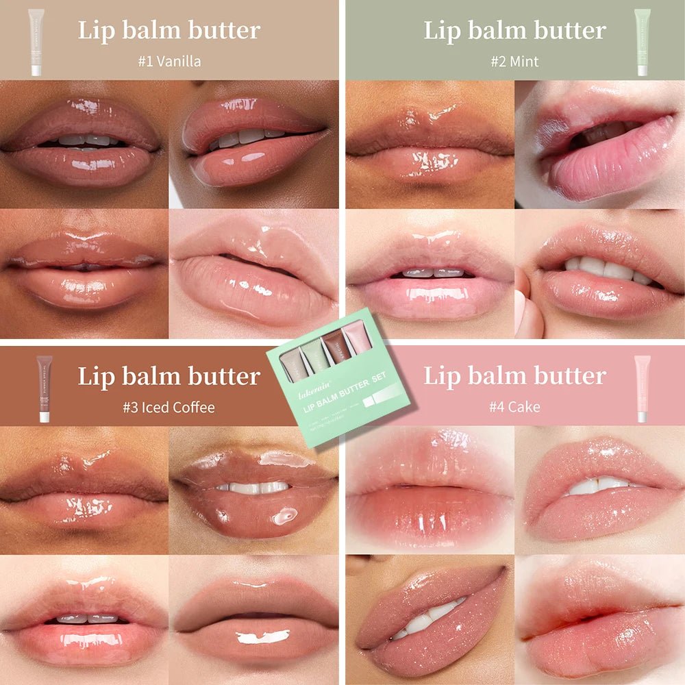 Lip Balm Set Lip Gross 4 Pack 1Kit Deep Moisturizing Lip Glaze Smoothing Color Lips Oil Long Lasting Nourishing Lips Care - Velvet Haven