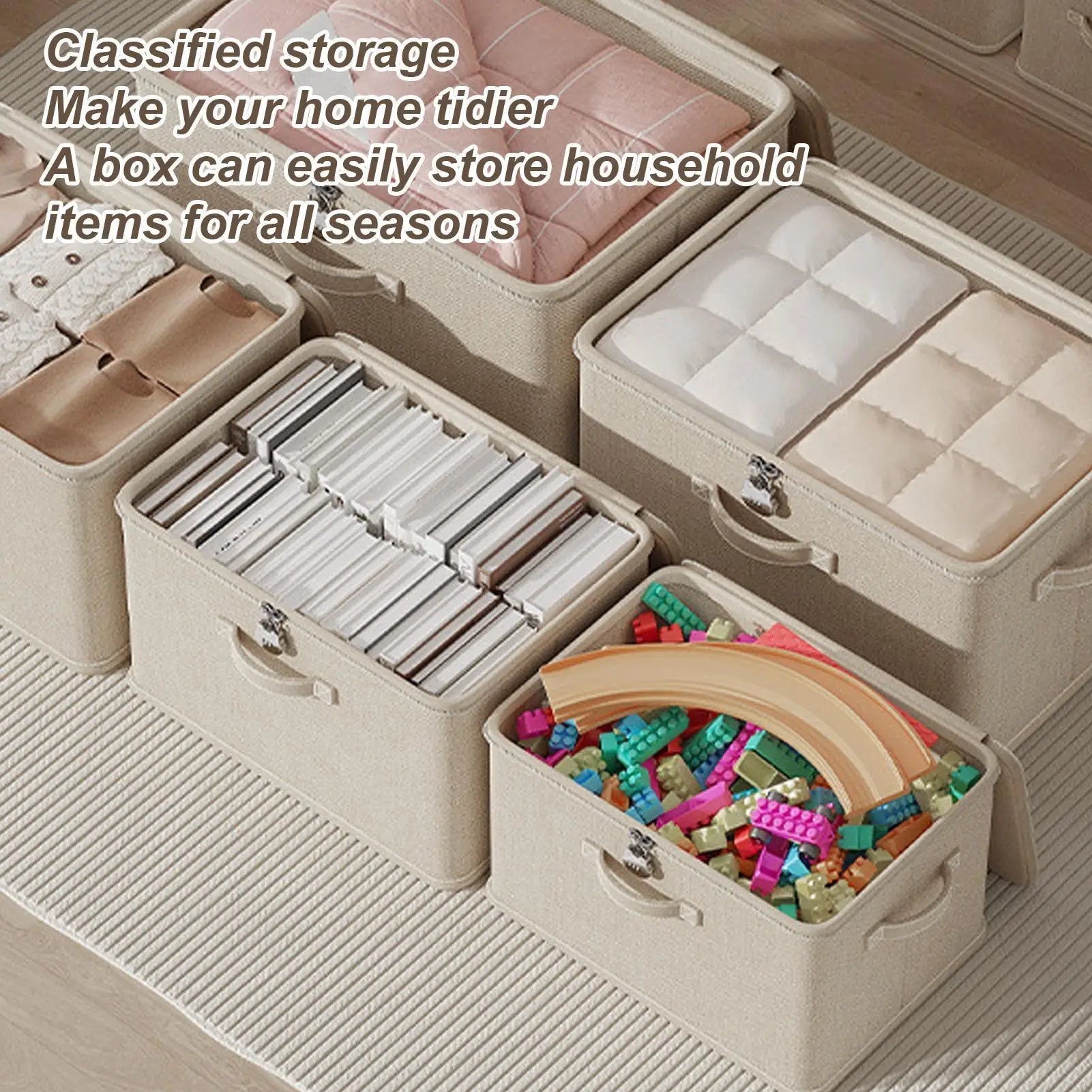 Lockable Storage Box Jeans Clothes Organizer Pants Sweater Storage Cabinets Drawers Organizer Washable Shelf Baskets for Blanket - Velvet Haven